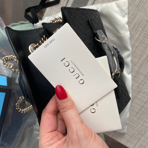 Gucci Micro Guccissima Margaux Black Leather bag - Picture 7 of 8